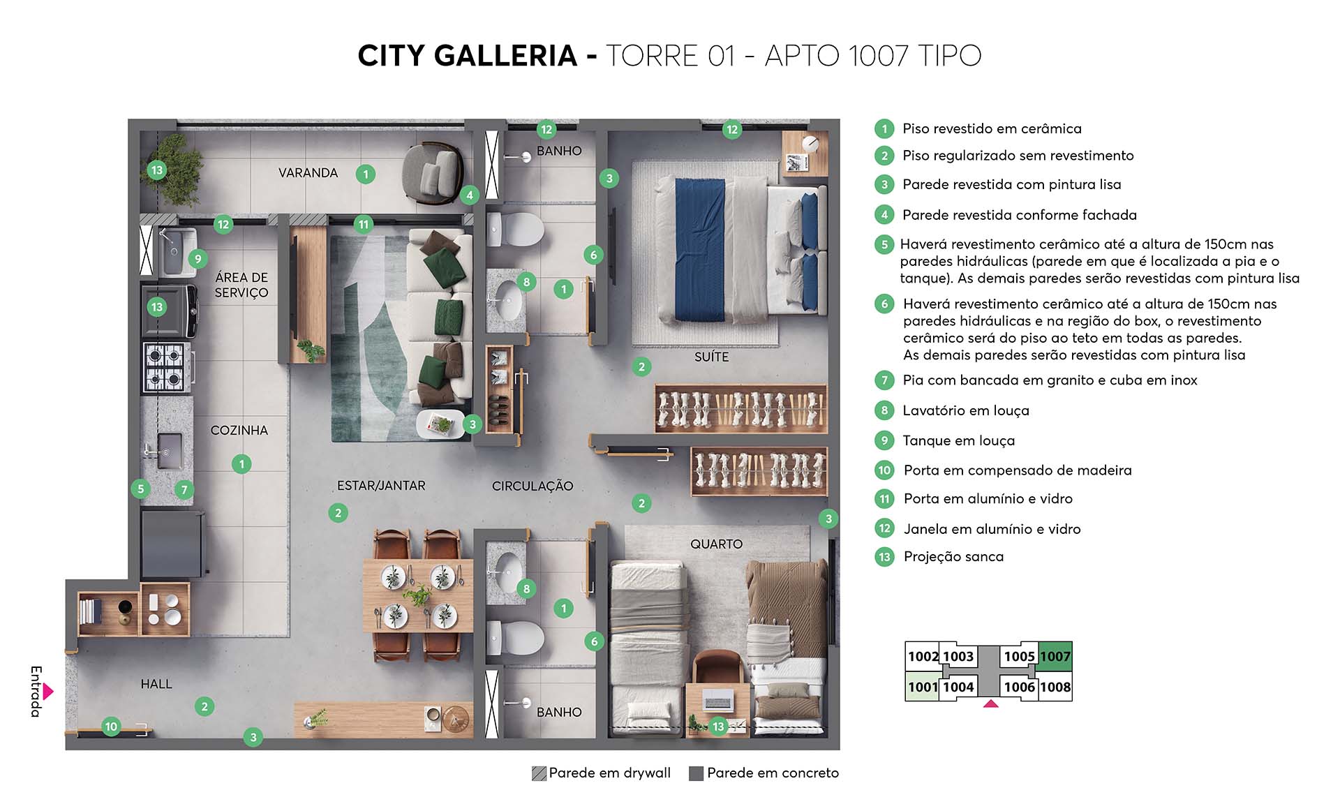 CITY GALLERIA APARTAMENTO